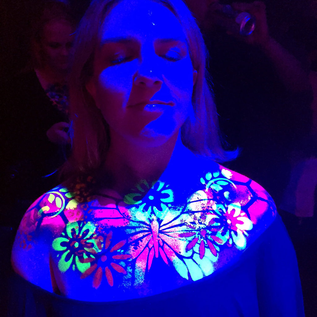 Neon Body Art in Blacklight