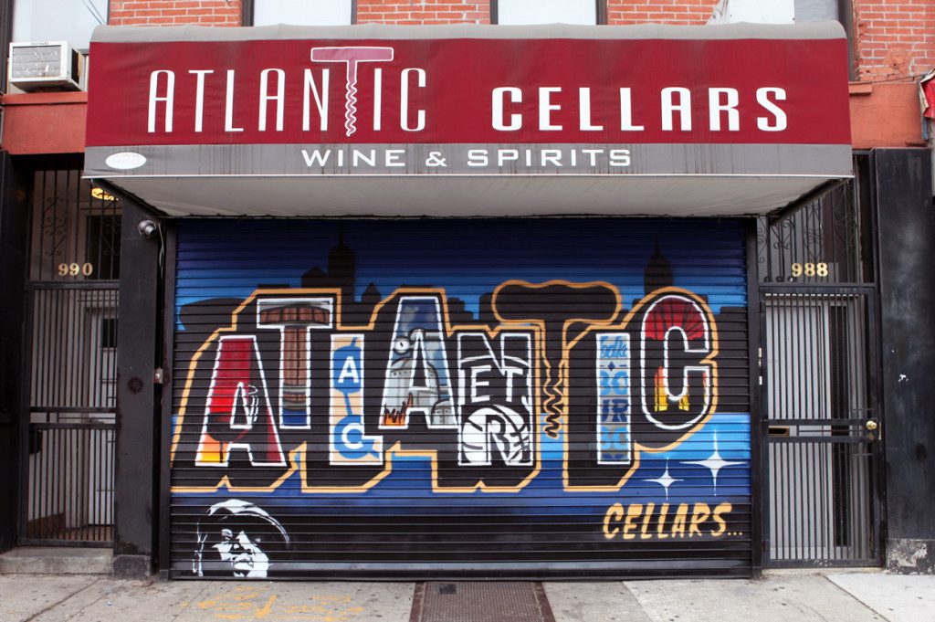 Metal Gate Mural in Brooklyn for Wine Shop