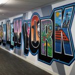 LinkedIn Postcard Style Office Street Art Mural