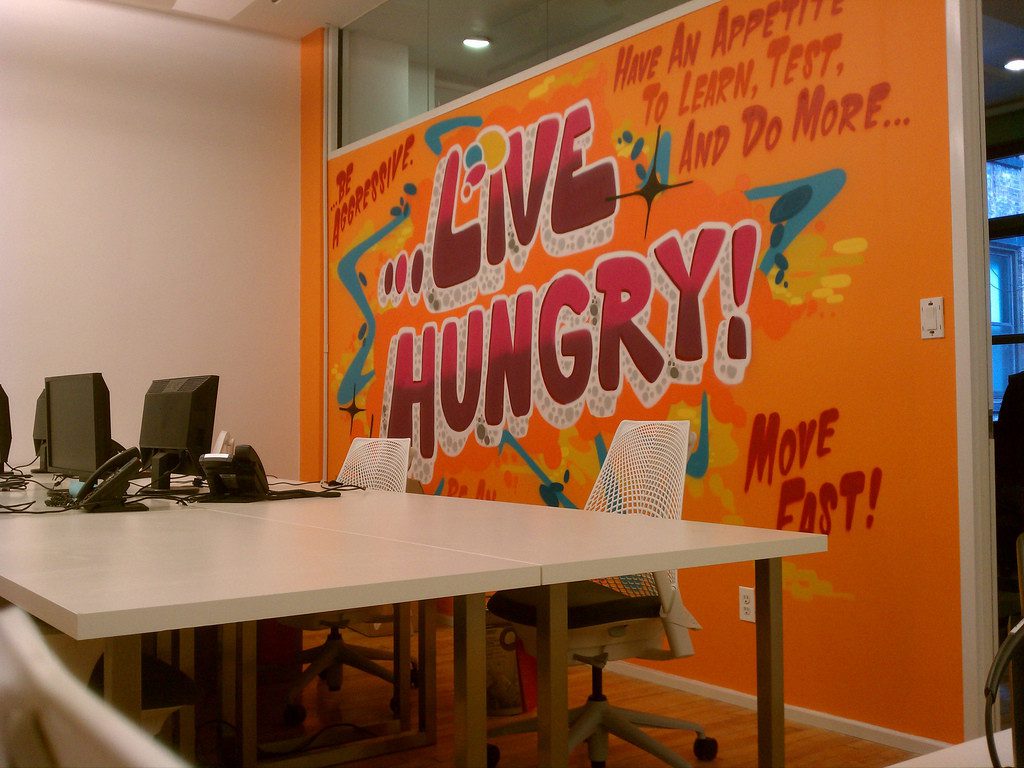 Office Interior Mural - Live Hungry Graffiti