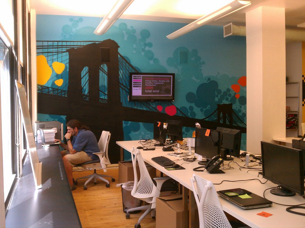 Office Interior Mural for Living Social Walls in NYC