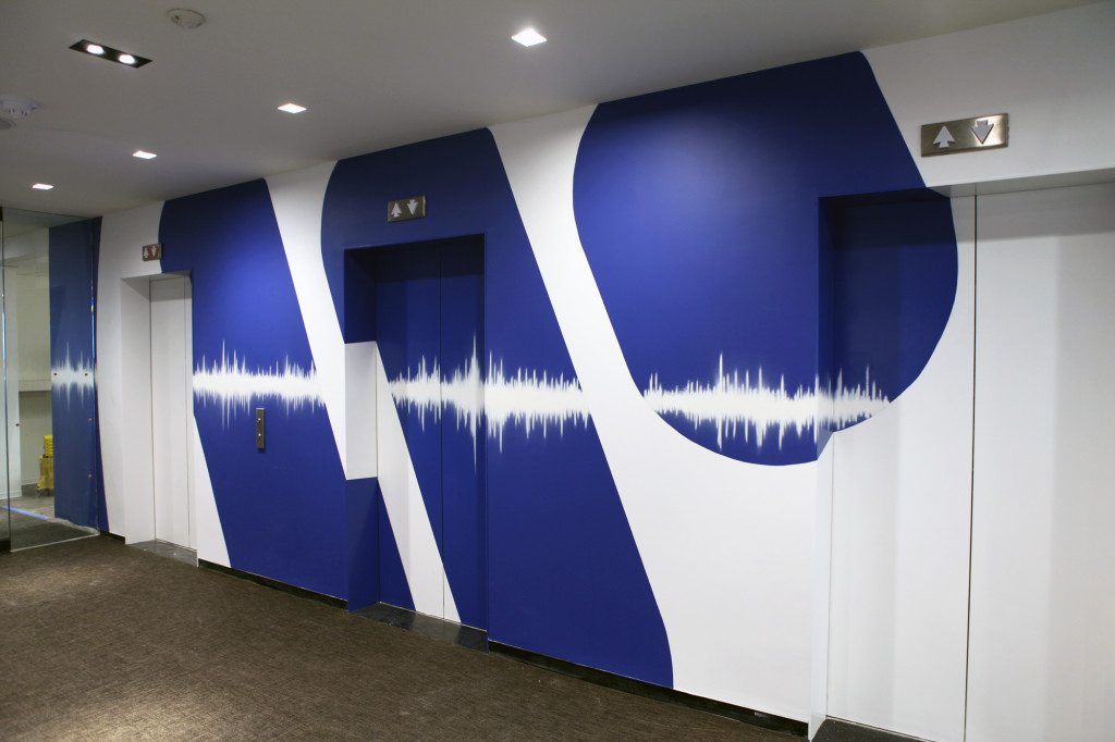 Large Interior Mural Logo with Sound Waves 