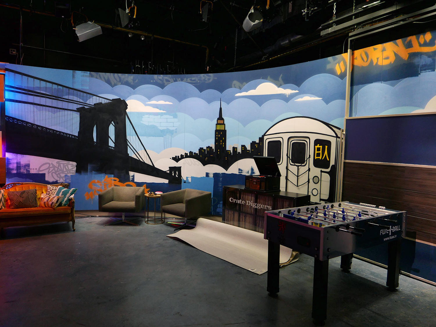 Set Backdrop Mural - Graffiti Set Design on Fuse TV in NYC