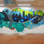Digital Graffiti Mural for Little Things Corporate Office