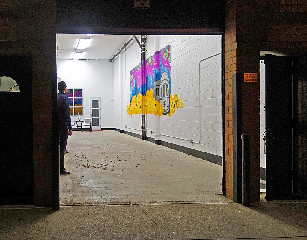 business garage mural - queens graffiti artist