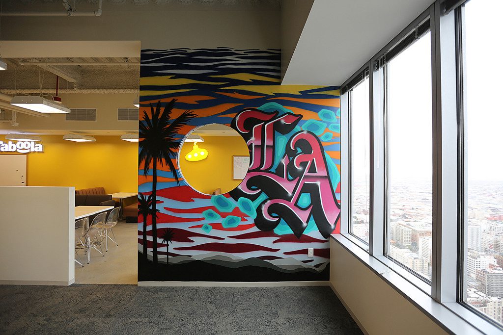 DTLA Office Mural in High Rise Building - LA