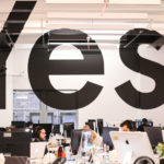 Yes Mural Optical Illusion in NY Office Space
