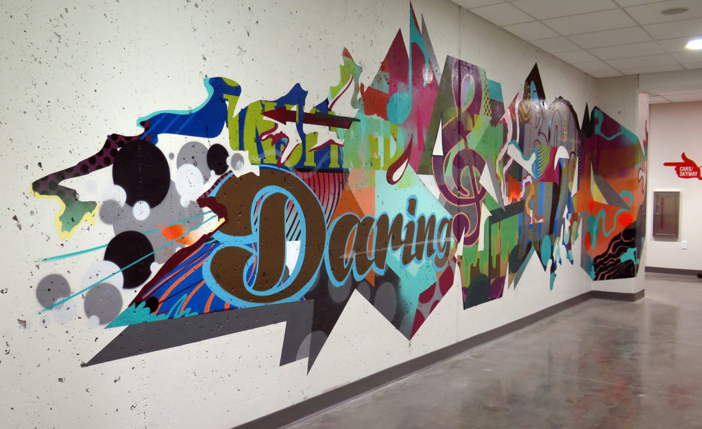 Minneapolis Mural Artist - Hallway Colorful Graffiti