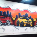 Cartoon Cars and Skyline in Miami - Mural Artwork