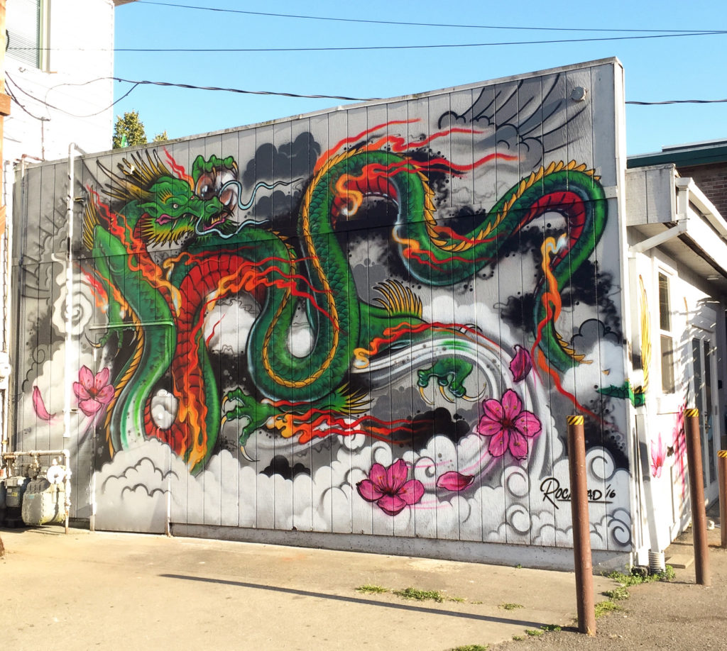 Street Art Mural of Dragon - Seattle, WA