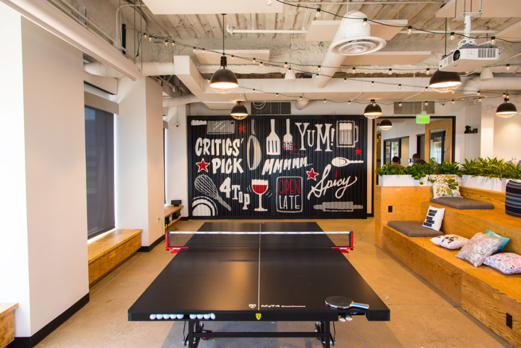 Mural in Office with Ping Pong Table