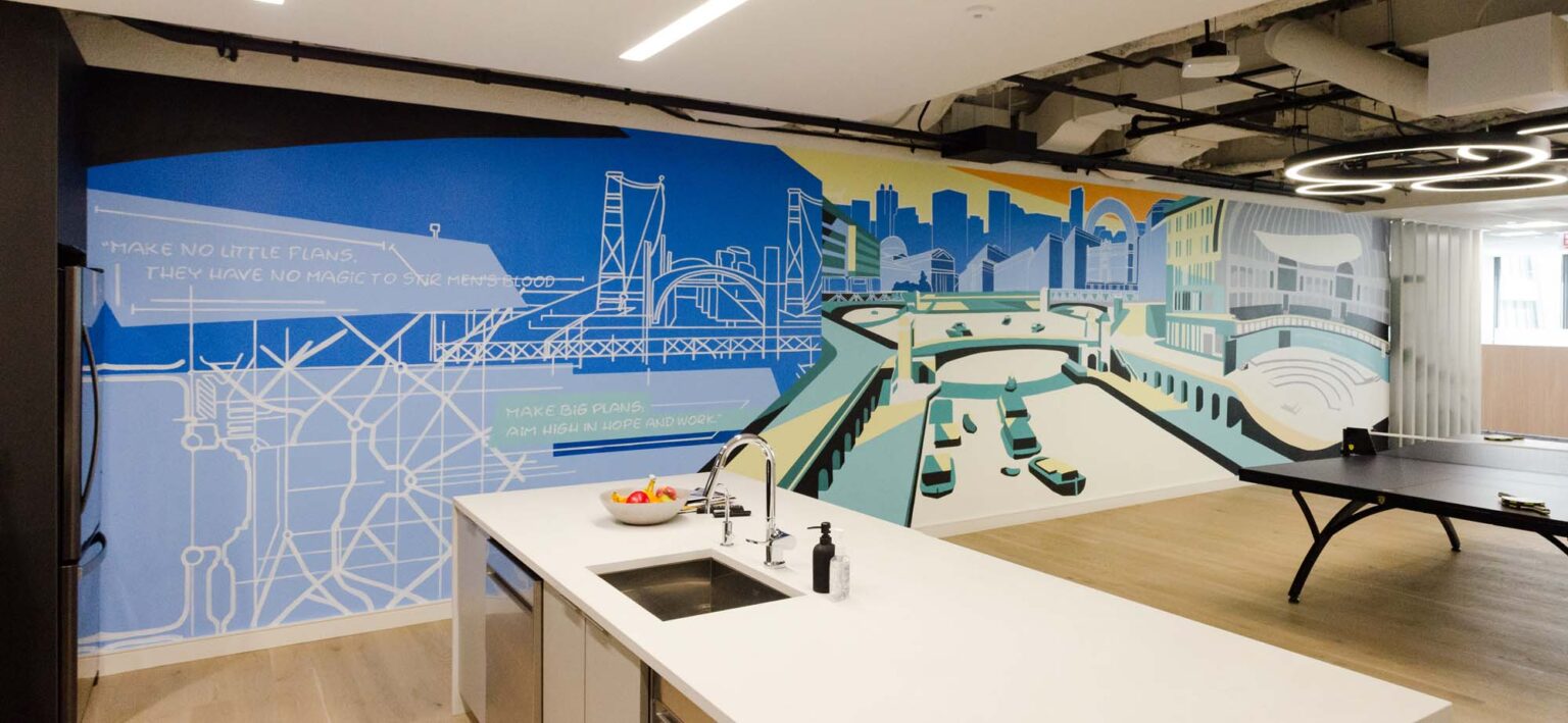 Chicago Interior Mural & Canvas for Corporate Office Wall Meeting Room