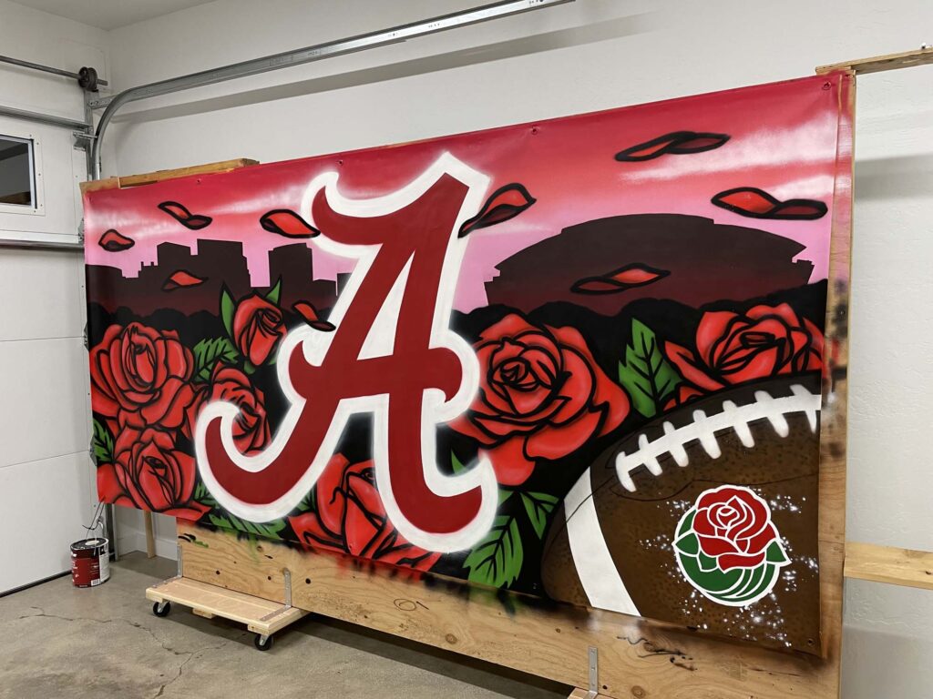Alabama Crimson Graffiti Canvas